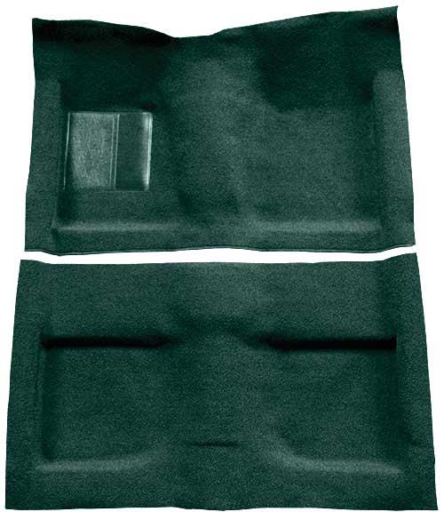 1964 Mustang Convertible Passenger Area Loop Floor Carpet Set with Mass Backing - Dark Green