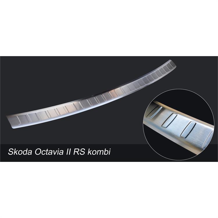 RVS Achterbumperprotector passend voor Skoda Octavia II RS Combi 2005-2013 'Ribs'