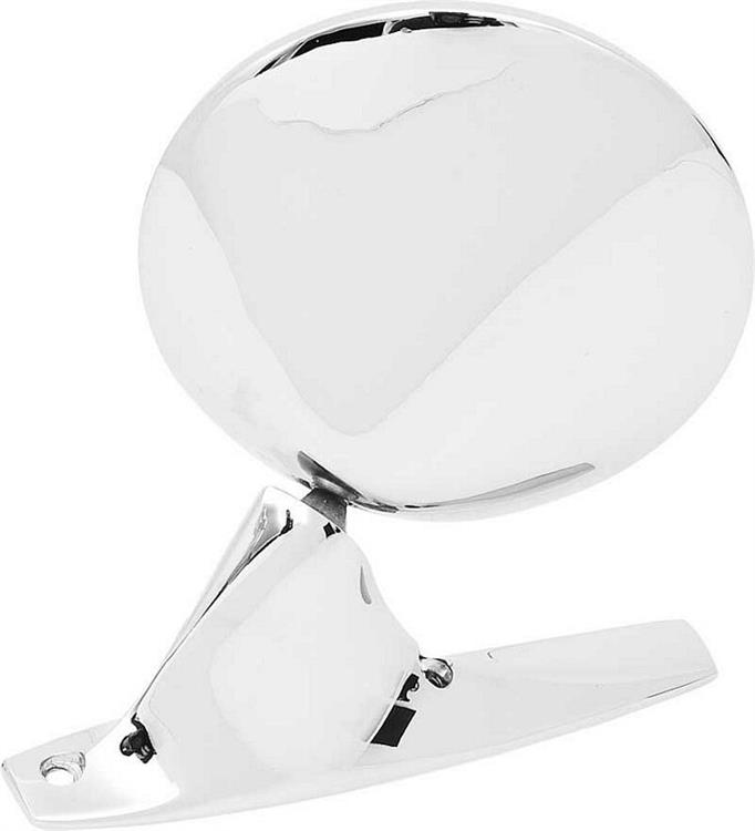 ROUND CHROME MANUAL OUTER DOOR MIRROR - LH