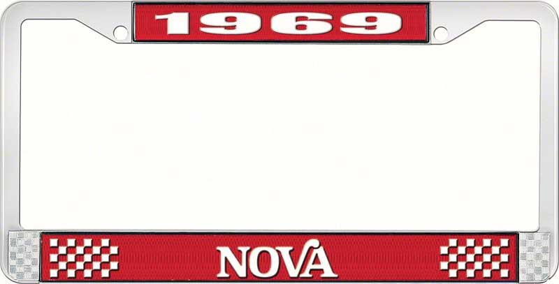 nummerplåtshållare, 1969 NOVA STYLE 2 röd