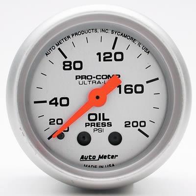 Oil pressure, 52.4mm, 0-200 psi, mechanical