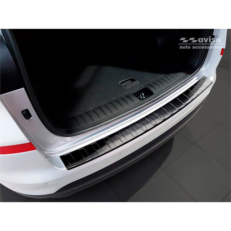 Black Stainless Steel Rear bumper protector suitable for Hyundai Tucson FL 2018- 'Ribs'