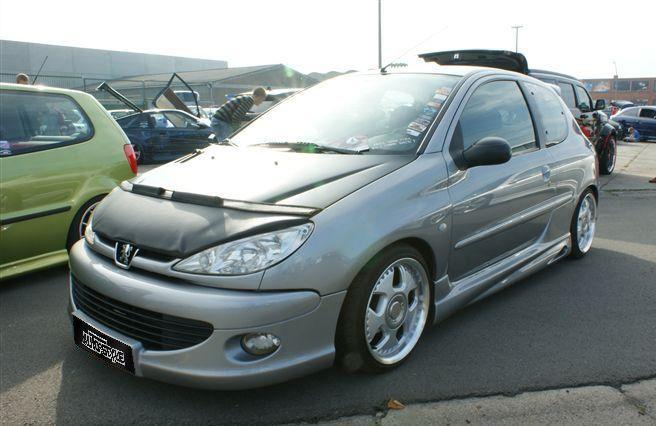 Motorkapsteenslaghoes passend voor Peugeot 206 1999-2005 zwart