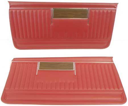 1969 IMPALA / SS 2 DOOR COUPE AND CONVERTIBLE RED NON-ASSEMBLED FRONT DOOR PANELS