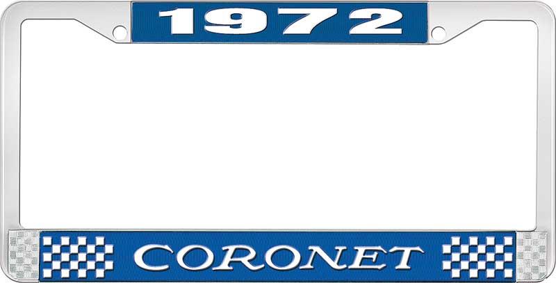 1972 CORONET LICENSE PLATE FRAME - BLUE