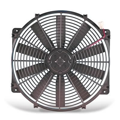 Electric Fan, Trimline, Single, 16 in. Diameter, Puller, 2,500 cfm, Black, Nylon, Each