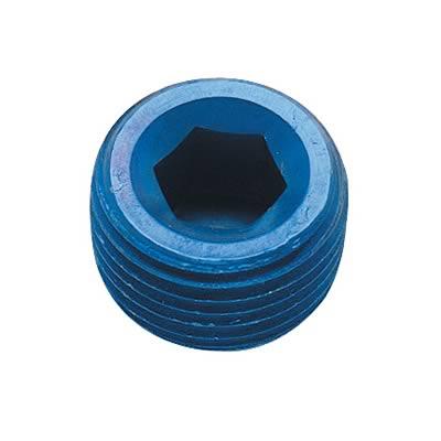 Internal Allen Head Pipe Plug, 1/16"NPT, aluminium, blue