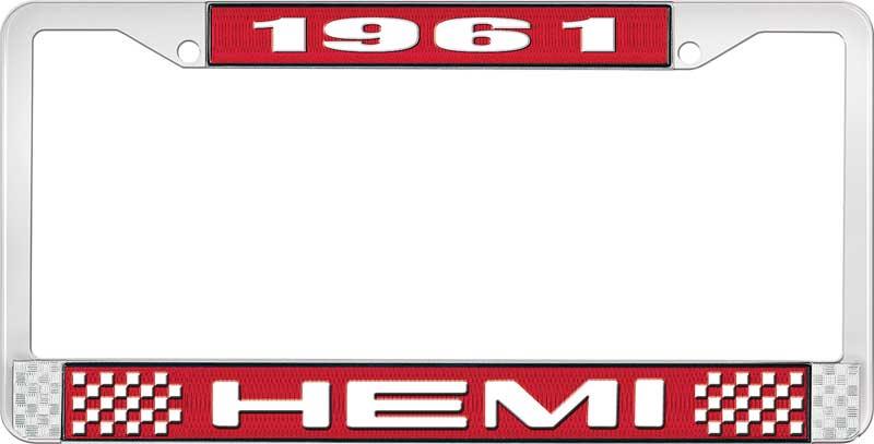 1961 HEMI LICENSE PLATE FRAME - RED