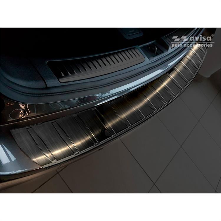 Zwart RVS Achterbumperprotector passend voor Mazda 6 III (GJ) Combi 2012- 'Ribs' 'Long'