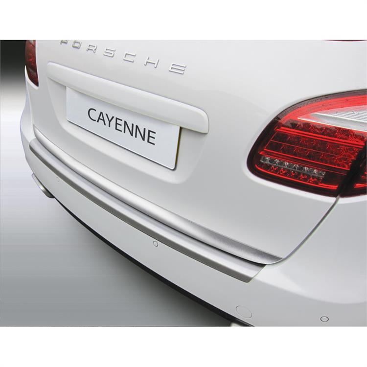 ABS Achterbumper beschermlijst Porsche Cayenne 5/2010- 'Ribbed' 'Brushed Alu' Look