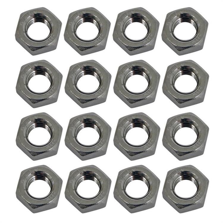 Nuts, Hex Head, Stainless Steel, Natural, 8mm x 1.25 Thread