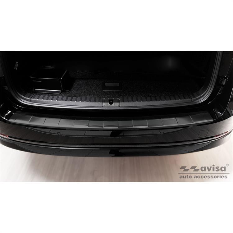 Zwart RVS Achterbumperprotector passend voor Skoda Octavia IV Kombi 2020-2024 & FL 2024- (incl. RS, excl. Scout) 'Ribs'