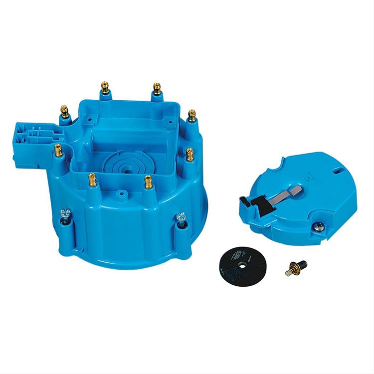 Cap and Rotor, Blue, Male/HEI, Brass Terminals, Clamp-Down