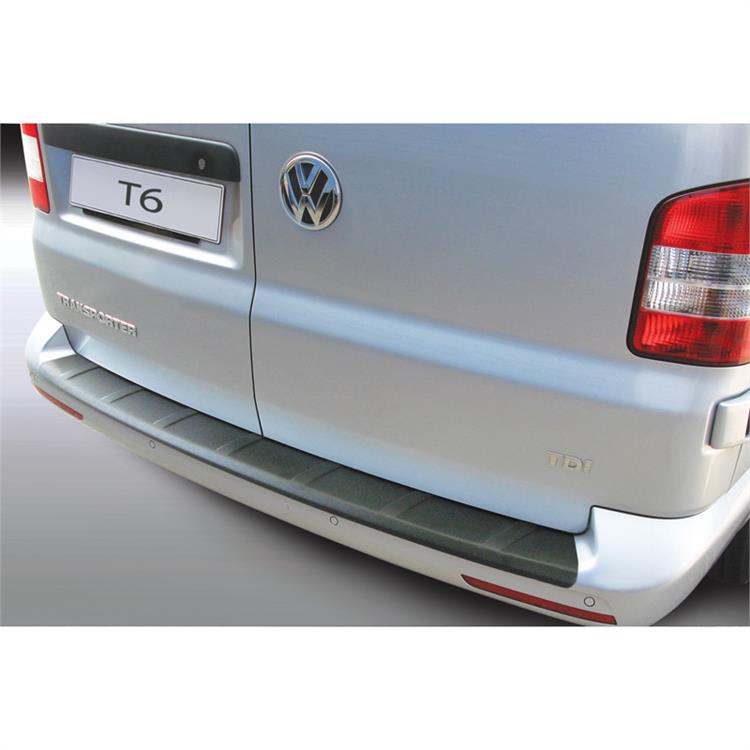 ABS Achterbumper beschermlijst Volkswagen Transporter T6 Caravelle/Multivan 9/2015-  met achterdeuren 'Ribbed' Zwart