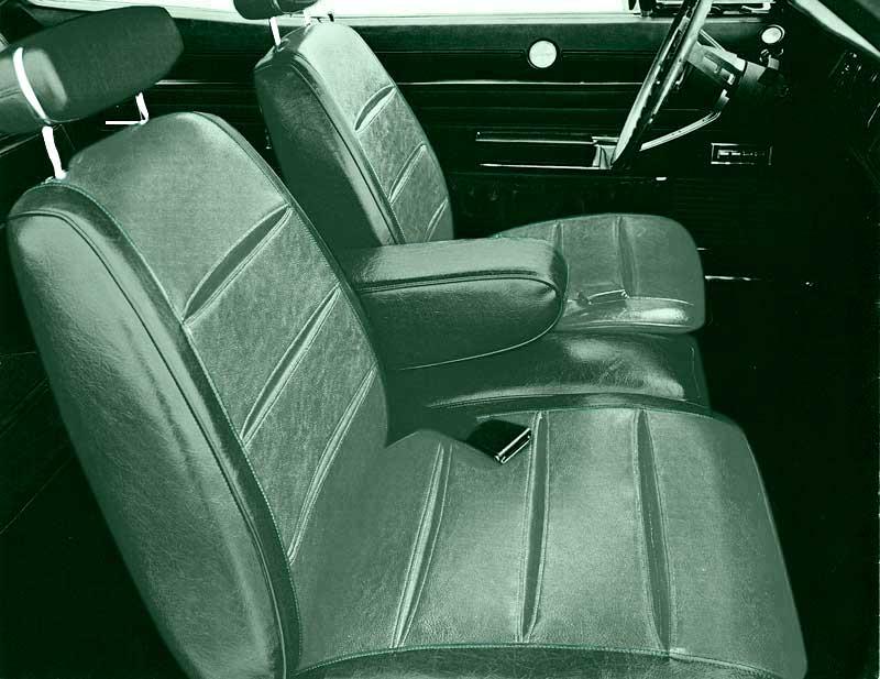 Charger/Charger R/T Dark Green W/Light Metallic Green Pleats Front Bucket Vinyl Seat Upholstery