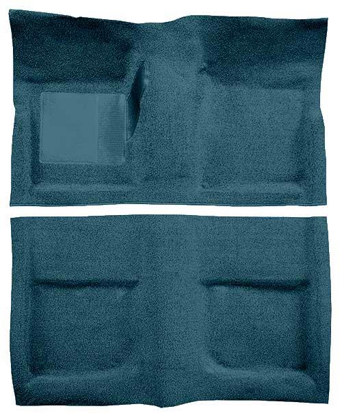 1965-68 Mustang Coupe Passenger Area Loop Floor Carpet with Mass Backing - Aqua