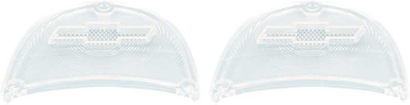 CLEAR TAIL LAMP LENSES WITH CHROME BOW TIE