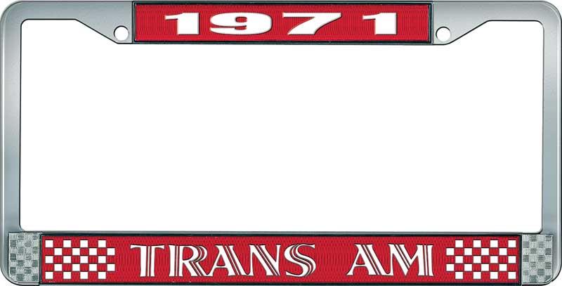 1971 TRANS AM LICENSE PLATE FRAME STYLE 1 RED