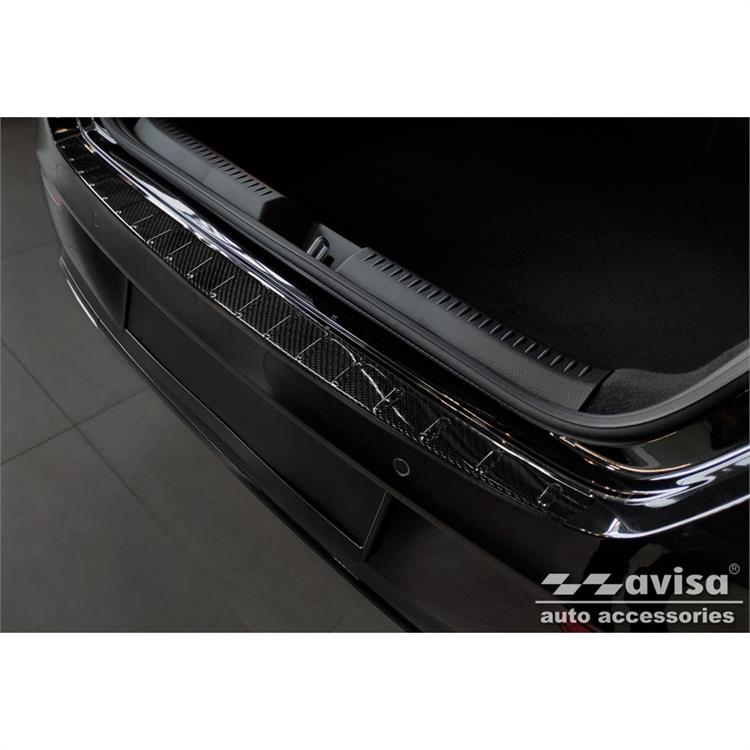 Real 3D Carbon Rear bumper protector suitable for Mercedes CLA II (X118) Shooting Brake 2019- 'Ribs'