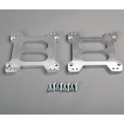 Carburetor Adapter, Aluminum, Open Center, Holley, 4150/4160, Mounts 90 Degrees Sideways, .48"