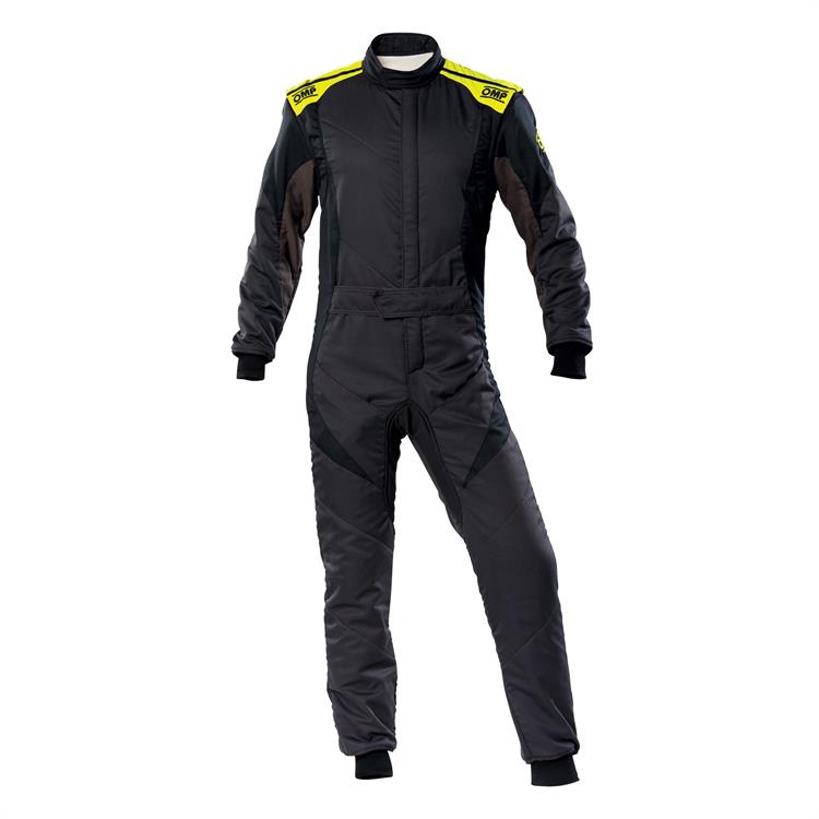 FIRST EVO OVERALL FIA 8856-2018 ANTRACITE / FLUO YELLOW SZ. 44