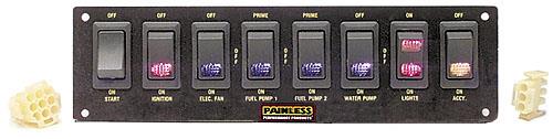 Painless 50201 8-Switch Panel/Non-Fused/Dash Mount use w/50001 Painless Wiring 