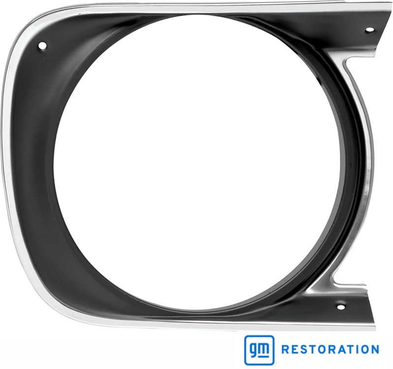 Headlamp Bezel, Aluminum, Black, Passenger Side, Chevy, Each