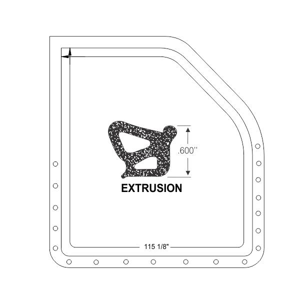 Rear door weatherstrip