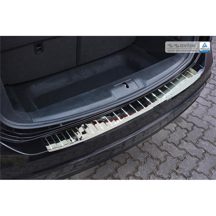 Chrome Stainless Steel Rear bumper protector suitable for Seat Alhambra & Volkswagen Sharan II 2010- 'Ribs'