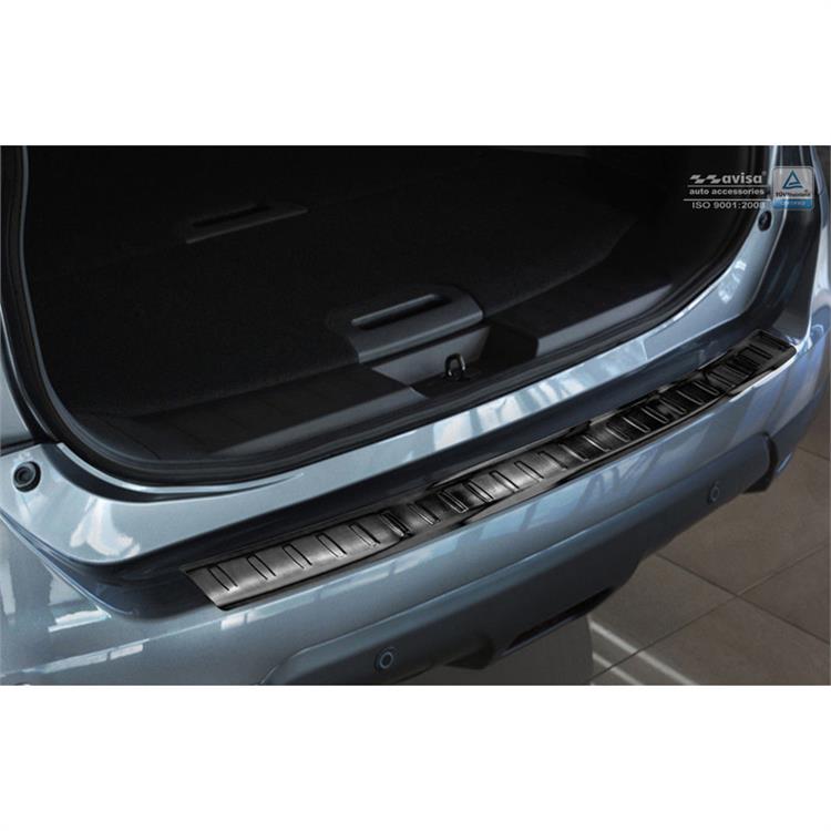 Black Stainless Steel Rear bumper protector suitable for Nissan X-Trail III 2014-2017 7-Persons 'Ribs'