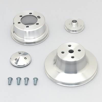 Pulley Kit, Billet aluminum, V-belt