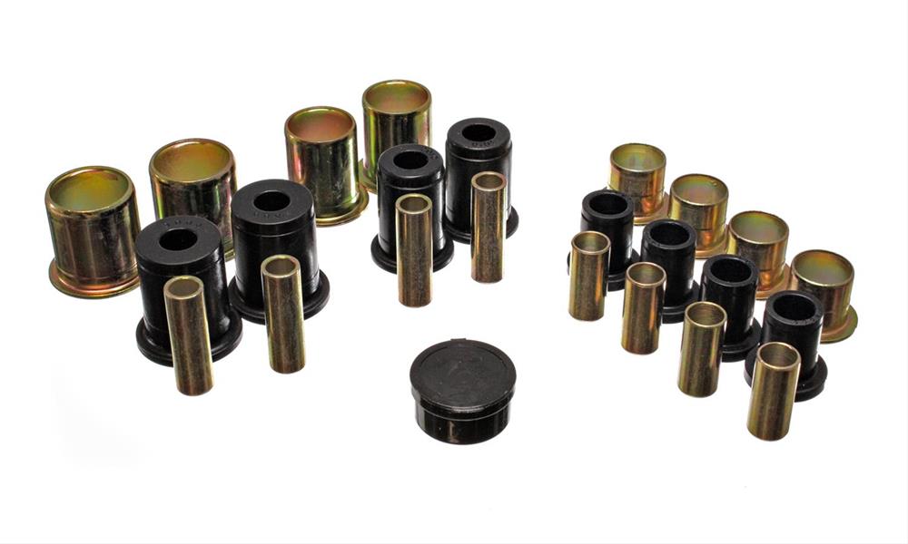 Control Arm Bushings, Front, Upper/Lower, Black