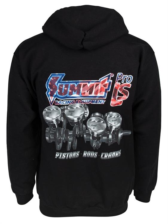 Sweatshirt, Full Zip, Cotton, Black, Summit Racing Equipment® PRO LS, Men's X-Large