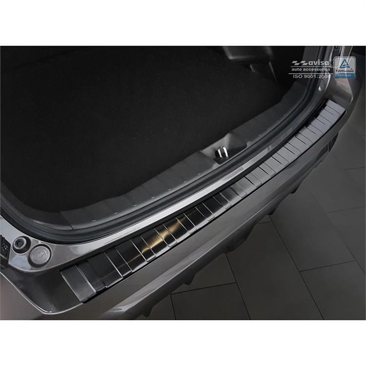 Black Stainless Steel Rear bumper protector suitable for Mitsubishi ASX 2017-2019 'Ribs'