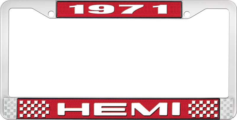 1971 HEMI LICENSE PLATE FRAME - RED