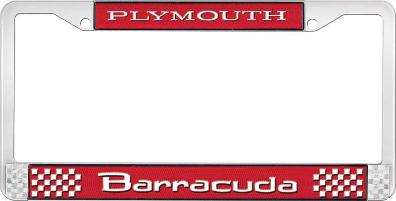 PLYMOUTH BARRACUDA LICENSE PLATE FRAME - RED