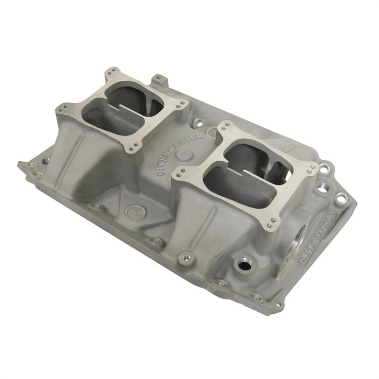 Intake Manifold, 360 Degree, Dual Quad, Aluminum, Natural, Dual Spread Bore