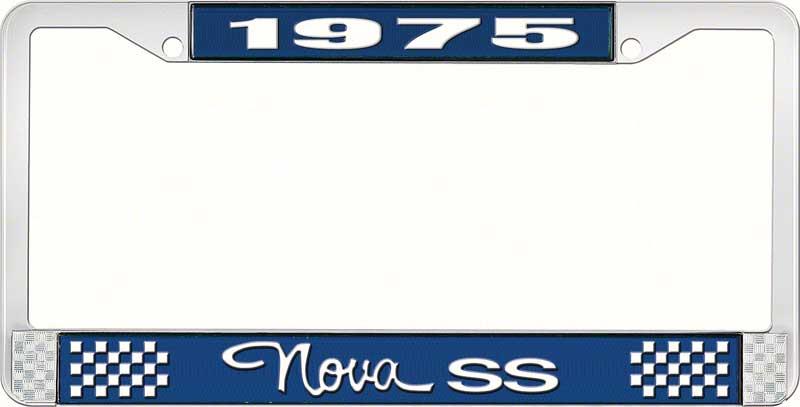1975 NOVA SS LICENSE PLATE FRAME STYLE 3 BLUE