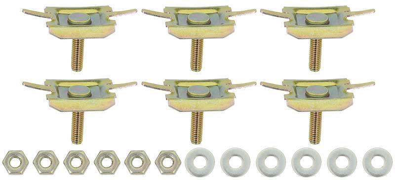 1962-67 Chevy II, Nova	 Upper Trunk Cove Molding Clip Set	 Clips, Nuts, Washers