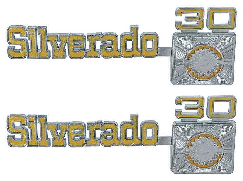 emblem framskärm, "Silverado 30";  par