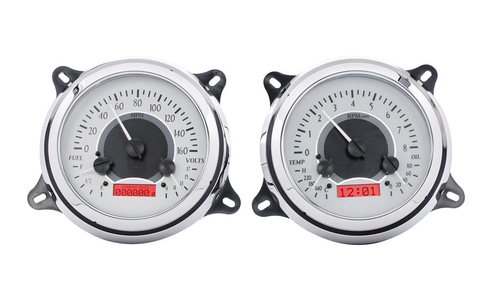 Gauge Kit, VHX Series, Analog/Digital, Silver, Black/Red Numbers, Chevrolet