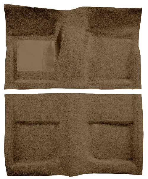 1965-68 Mustang Coupe Passenger Area Loop Floor Carpet with Mass Backing - Medium Saddle