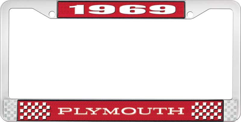 1969 PLYMOUTH LICENSE PLATE FRAME - RED