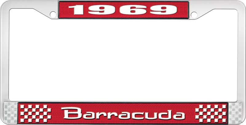 1969 BARRACUDA LICENSE PLATE FRAME - RED