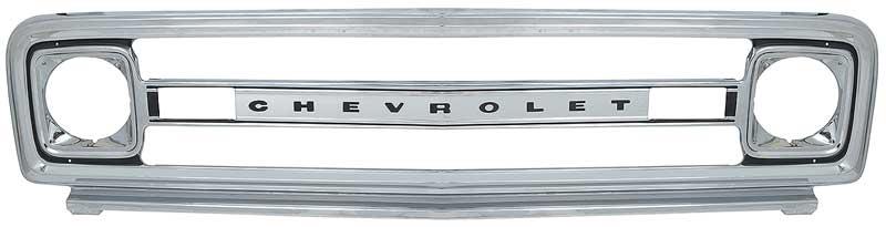 1969-70 Chevrolet Truck Steel Chrome Outer Grill with CHEVROLET Lettering