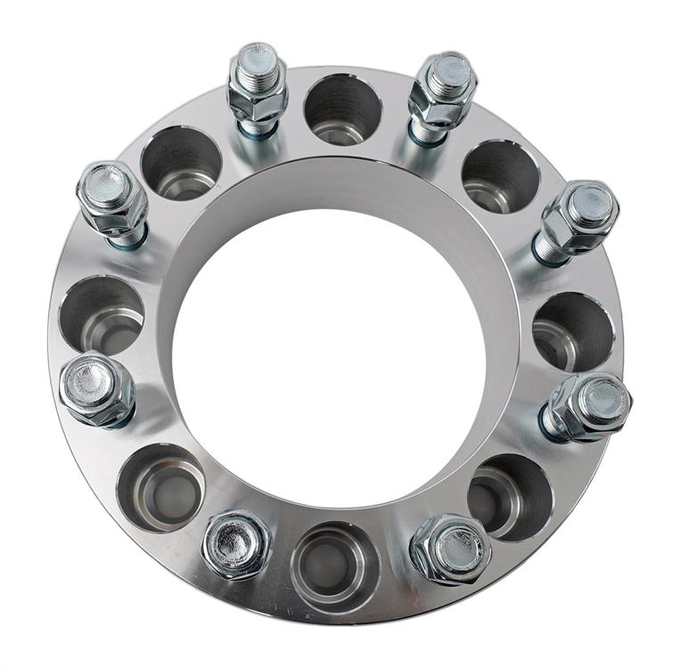 Wheel Spacers, 2.000 in. Thickness, Billet Aluminum, 4.961 in. Center Bore Diameter, 14mm x 1.50 Thread Size, 8 x 165.10mm/6.5 in. Bolt Circle, Each