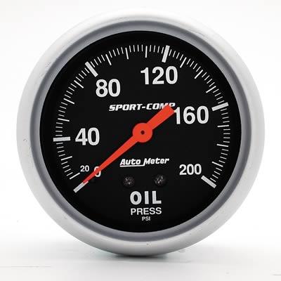 Oil pressure, 67mm, 0-200 psi, mechanical