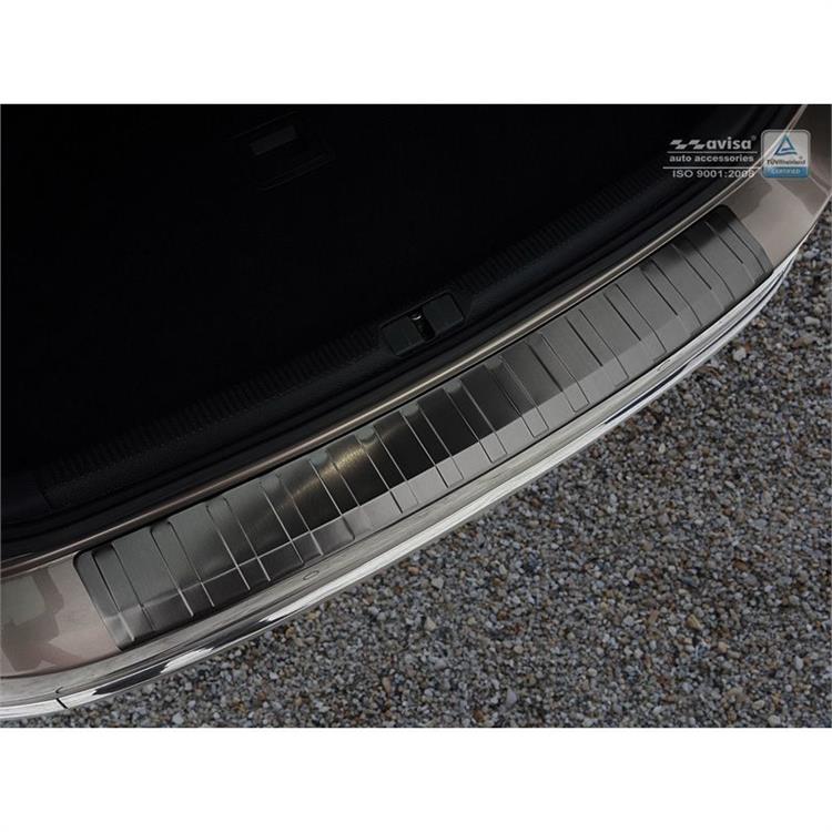 Zwart RVS Achterbumperprotector Volkswagen Passat 3C Variant 2011-2014 'Ribs'