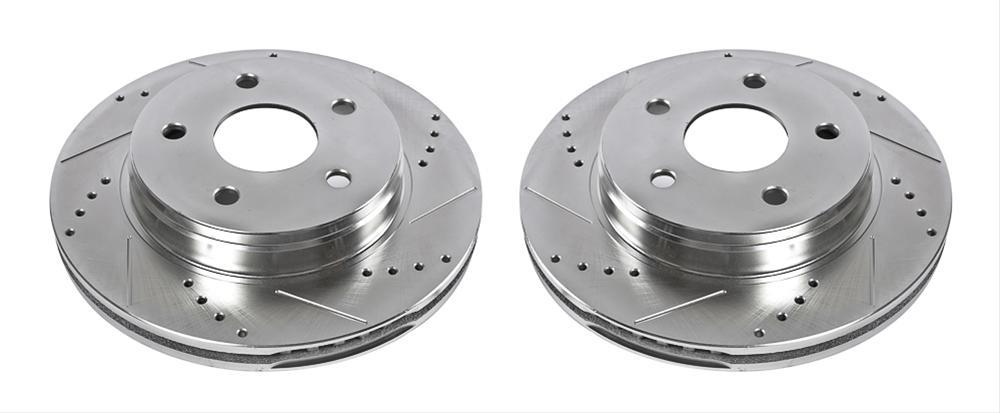 Brake Rotors, Cross-Drilled/Slotted, Iron, Zinc Dichromate Plated