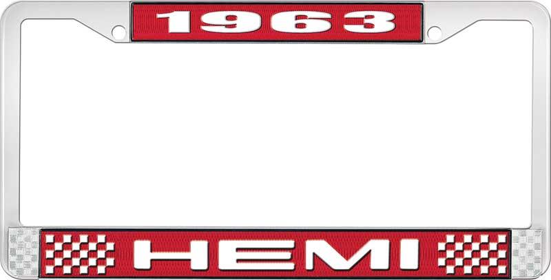 1963 HEMI LICENSE PLATE FRAME - RED